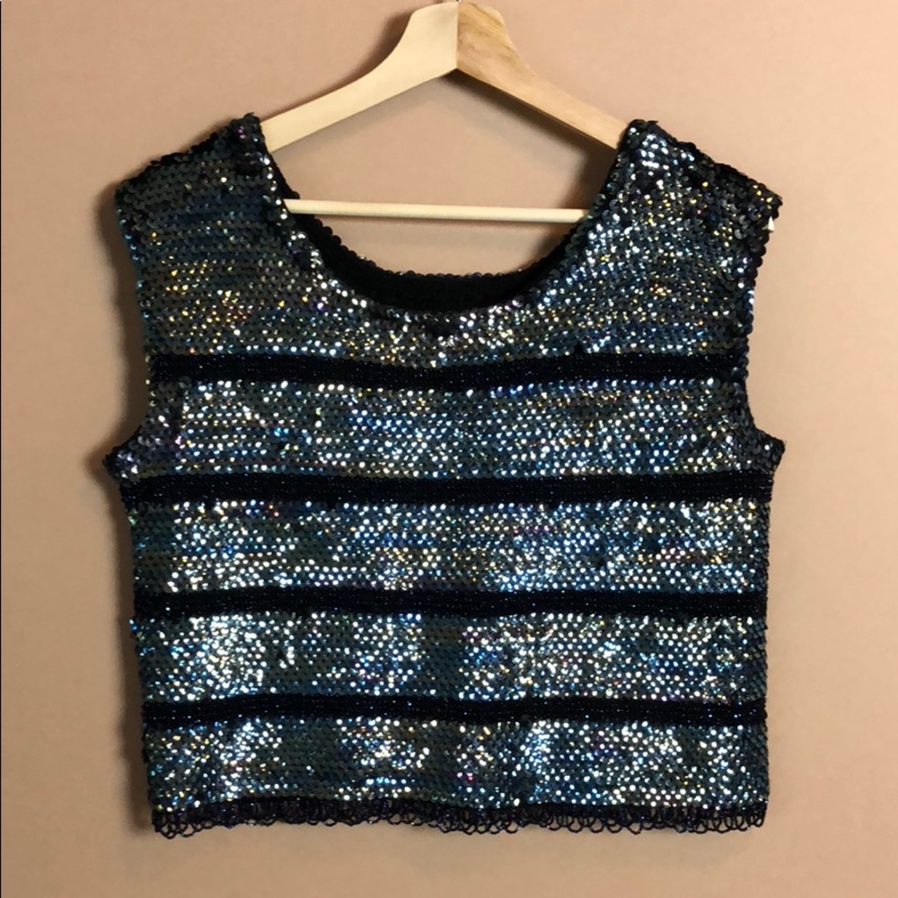 Knit sequin mermaid top 🧜🏽‍♀️
